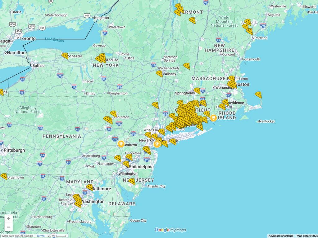 New Haven Style Pizza Map